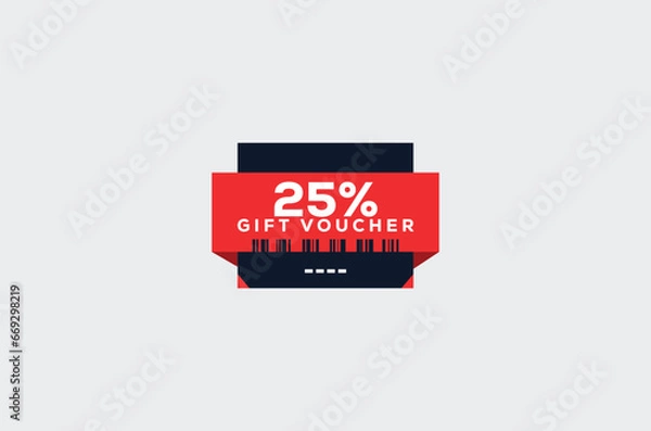 Fototapeta 25 Gift Voucher Minimalist signs and symbols design with fantastic color combination and style