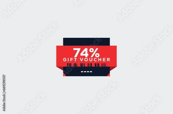 Fototapeta 74 Gift Voucher Minimalist signs and symbols design with fantastic color combination and style