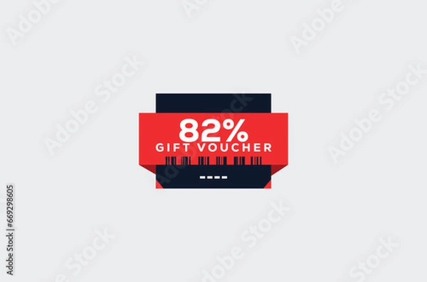 Fototapeta 82 Gift Voucher Minimalist signs and symbols design with fantastic color combination and style