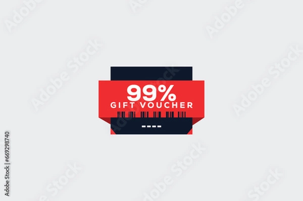 Fototapeta 99 Gift Voucher Minimalist signs and symbols design with fantastic color combination and style