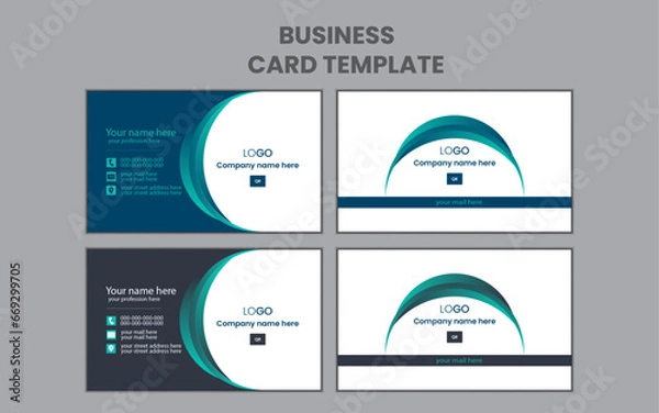 Obraz simple business card design template with color  variation.