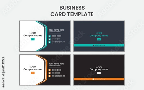 Obraz simple business card design template with color variation.
