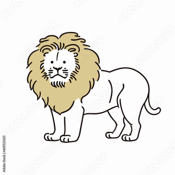 Obraz ライオンのイラスト