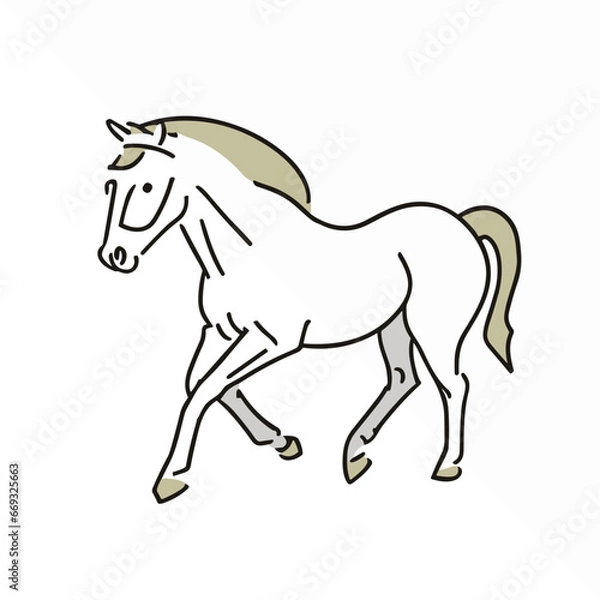 Fototapeta 走る馬のイラスト