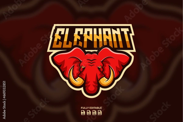 Obraz Elephant Mascot Logo