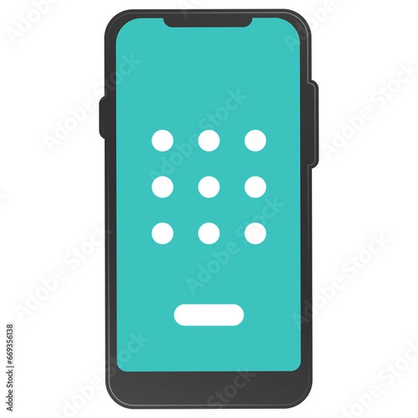 Fototapeta Vector illustration of smartphone screen lock icon sign and symbol. colored icons for website design .Simple design on transparent background (PNG).