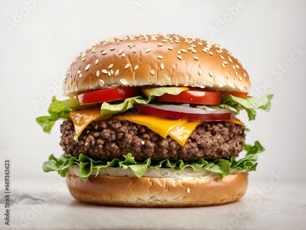Fototapeta Burger on a white background