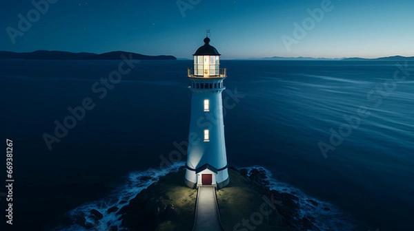 Obraz lighthouse at night