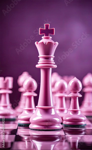 Obraz Chess piece on a purple background