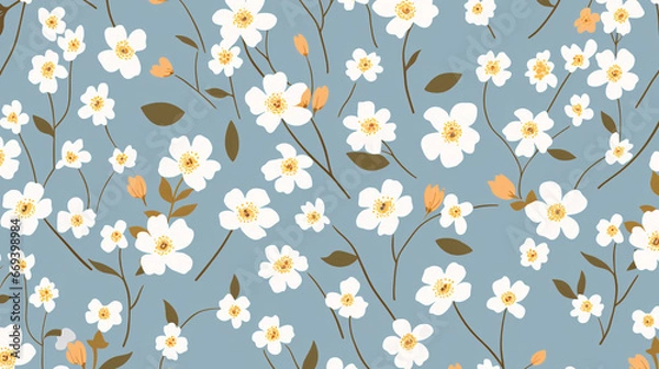 Fototapeta Floral Pattern on a light background in a vintage style