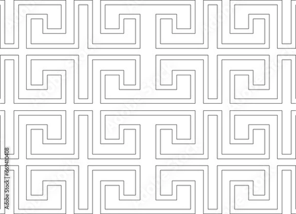Obraz Vector sketch illustration of labyrinth pattern background with winding lines