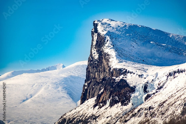 Obraz snowy mountain landscape 
