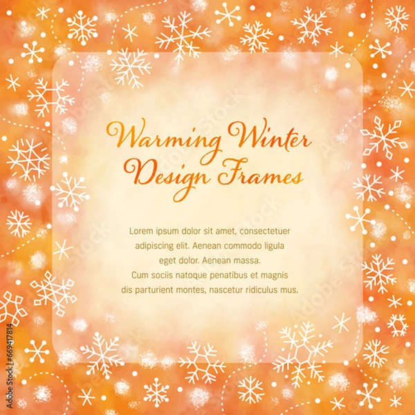 Fototapeta 雪の結晶のフレーム