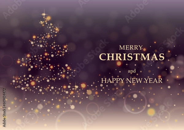 Obraz 冬の背景メッセージ入りベクター素材