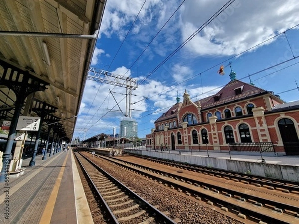 Fototapeta Railway station in the city, Gdansk, Poland