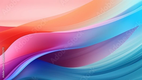 Fototapeta abstract background with smooth lines in pink, blue and purple colors Generative AI