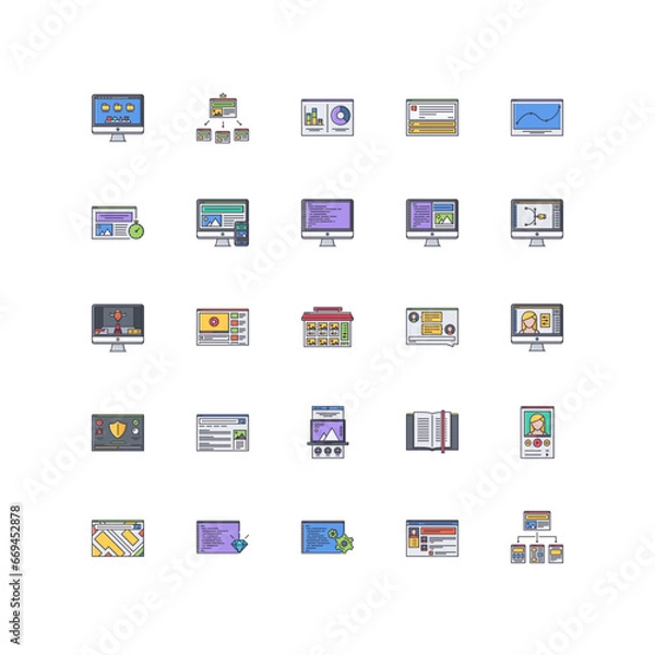 Fototapeta interface icon set	
