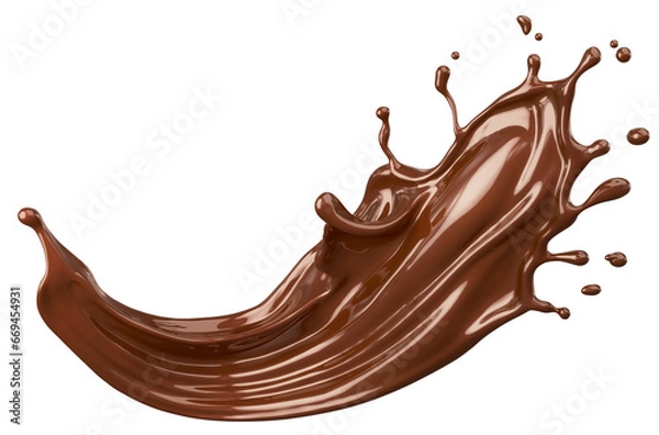 Obraz Dark chocolate splash 3d rendering.