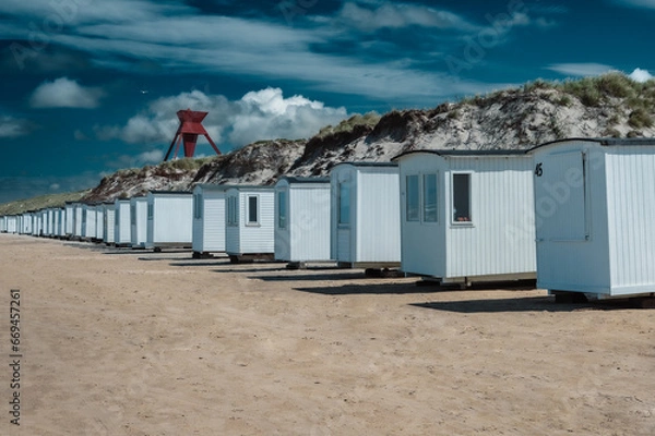 Obraz beach huts on the beach