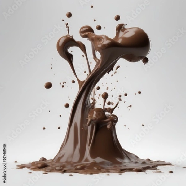 Obraz Chocolate Milk splash 3d realistic