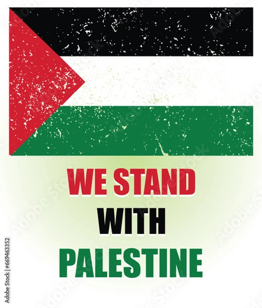 Fototapeta we stand with plalestine, vector