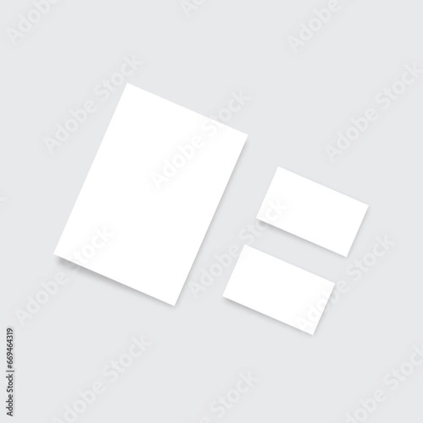 Obraz Stationary Mockup. A4 Flyer and Business Card Mockup