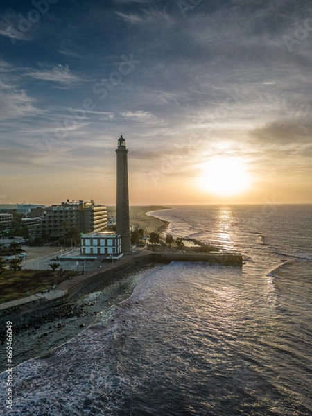 Fototapeta aerial view of the lighthous from maspalomas 