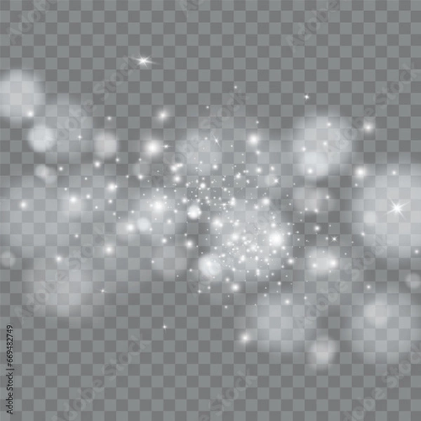 Fototapeta Falling Snow Overlay Background. Snowfall Winter Christmas Background. Vector Illustration.