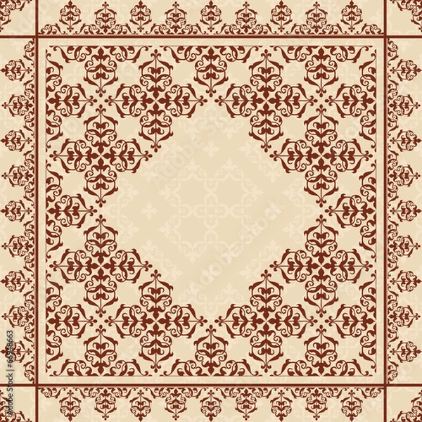 Obraz quadratic background with vintage ornament - vector