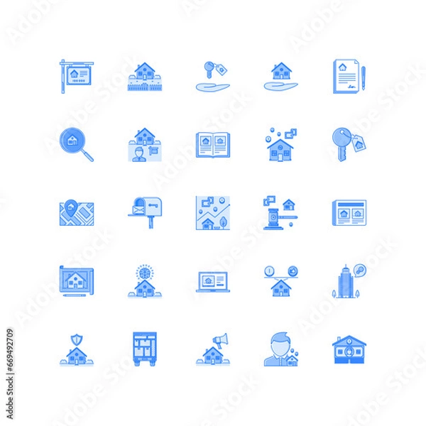Obraz real estate icon set