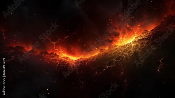 Fototapeta Infernal Wings - Fiery Abstract Art