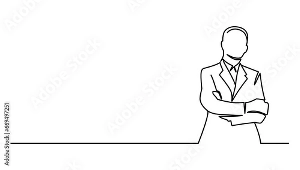 Fototapeta confidence person working , business people vector line art