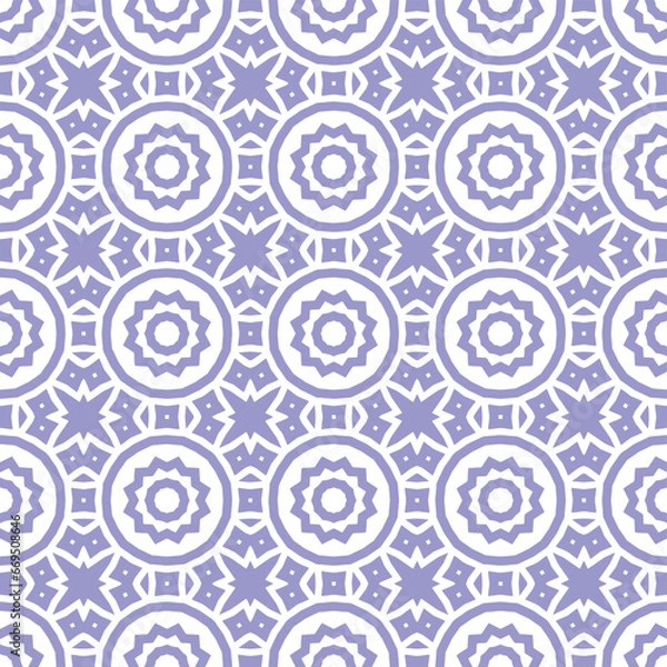 Fototapeta Purple polygons flower seamless abstract background