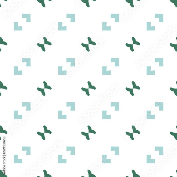 Fototapeta Subtle green ribbon and chevron symbol seamless pattern