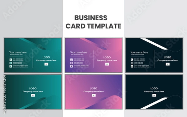 Obraz creative and simple business card template design with gradiant color.vector illustration.