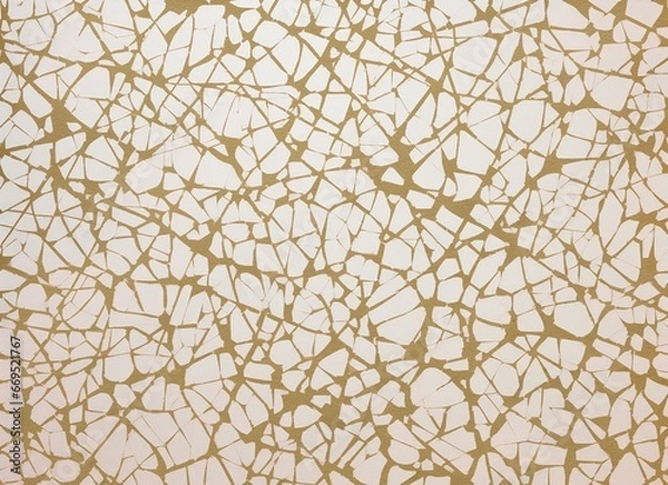 Fototapeta Golden Abstract Cracking on White Background