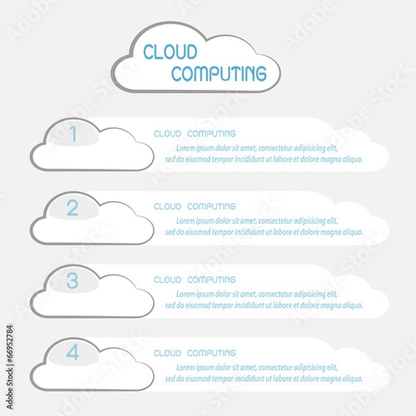 Obraz Communication through cloud computing info graphics