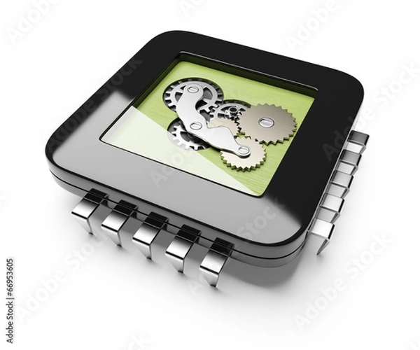 Fototapeta CPU with gears