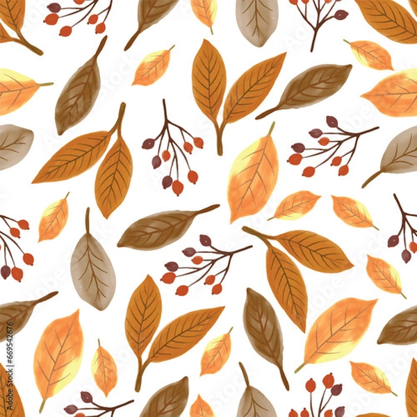Obraz autumn leaves seamless pattern
