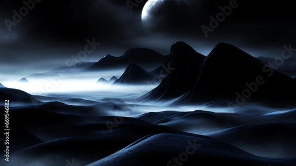 Fototapeta 白と黒の雲海　モノクロ　イメージ