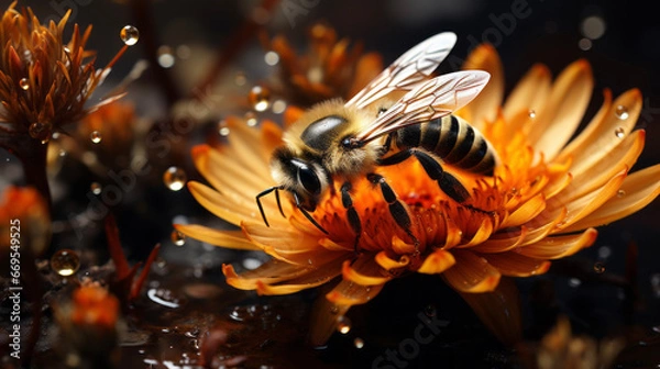 Obraz bee on flower
