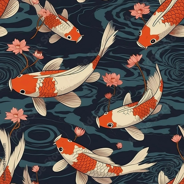 Obraz seamless pattern with fishes