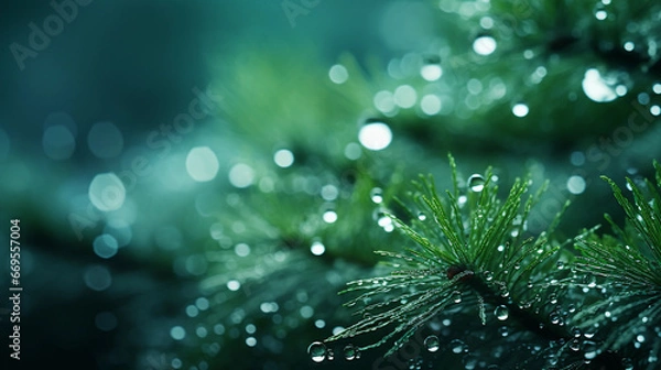 Fototapeta Macro shot of a christmas tree background