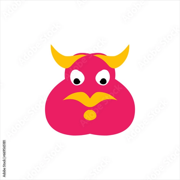Fototapeta cute character head vector illustration for children educational use with different shapes and cute doll characters