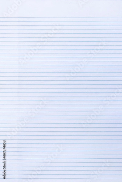 Obraz Top view empty blue lined paper background and texture