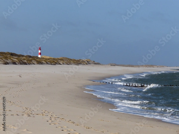 Obraz Sandstrand mit Leuchtturm