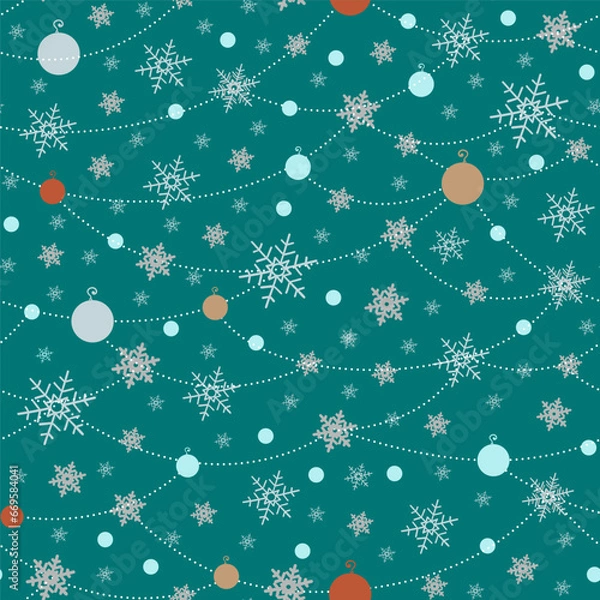 Obraz Seamless New Year pattern, vector