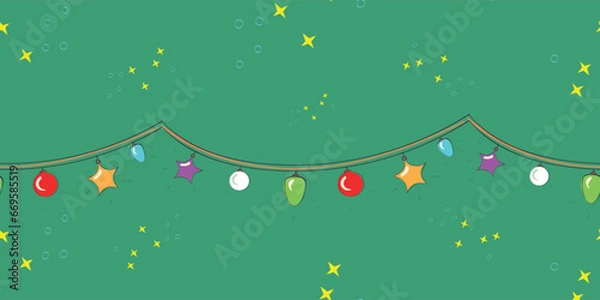 Obraz festive garlands lanterns seamless pattern vector