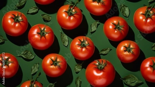 Fototapeta Tomato pattern. Red tomato art
