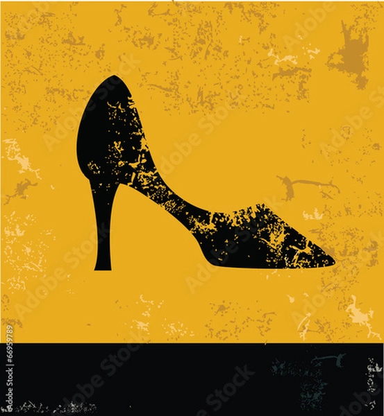 Obraz Shoe symbol,Grunge vector